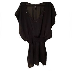 Smart Sexy Swim Black Coverup Size L/XL Sheer